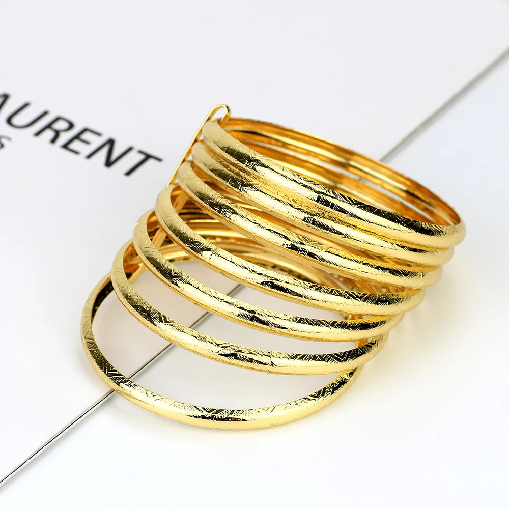Sunspicems Gold Color Algeria Bride Bracelet Sets Wedding Jewelry Arabic Bangle for Women Cuff Bracelet Bridesmaid Bijoux Gift