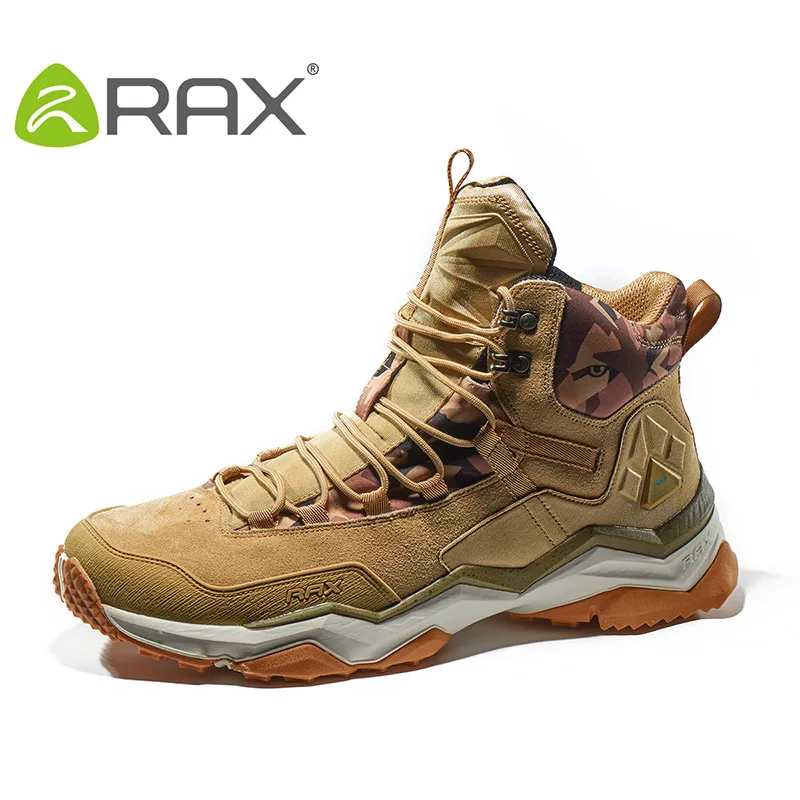 RAX Men Hiking Shoes Mid-top Waterproof Outdoor Sneaker Men Leather Trekking Boots Trail hunting Climbing Hunting Sneakers Women