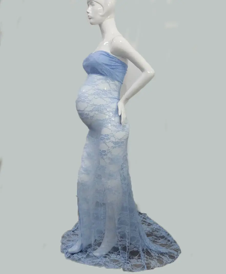 Sexy Lace Maternity Dresses Photography Props Long Fancy Pregnancy Dress Shoulderless Maxi Gown For Pregnant Women Photo Shoots