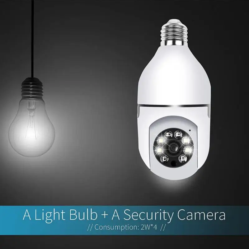 4MP ICSee Smart Home Camera E27 Bulb Two Ways Audio 360 Degree Rotation Security Wireless Indoor WIFI Camera