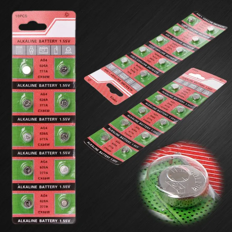 10PCS Watch Coin Battery 1.5V AG4 377A 377 LR626 SR626SW SR66 LR66 Button Cell Batteries Toys Remote Camera