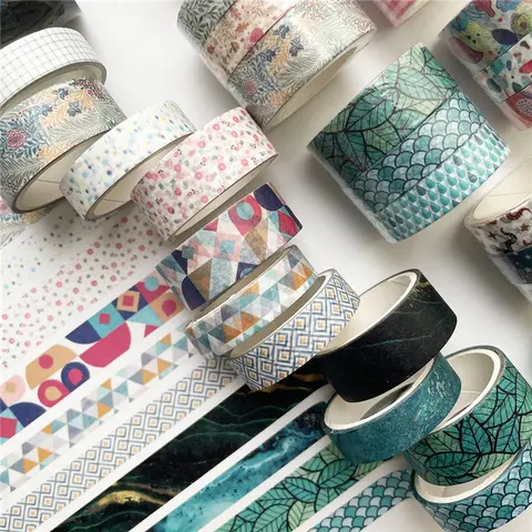 3 Pc 기본 기하학 마스킹 Washi 테이프 빈티지 별이 빛나는 하늘 아트 장식 접착 테이프 Diy Scrapbooking 스티커 라벨 편지지