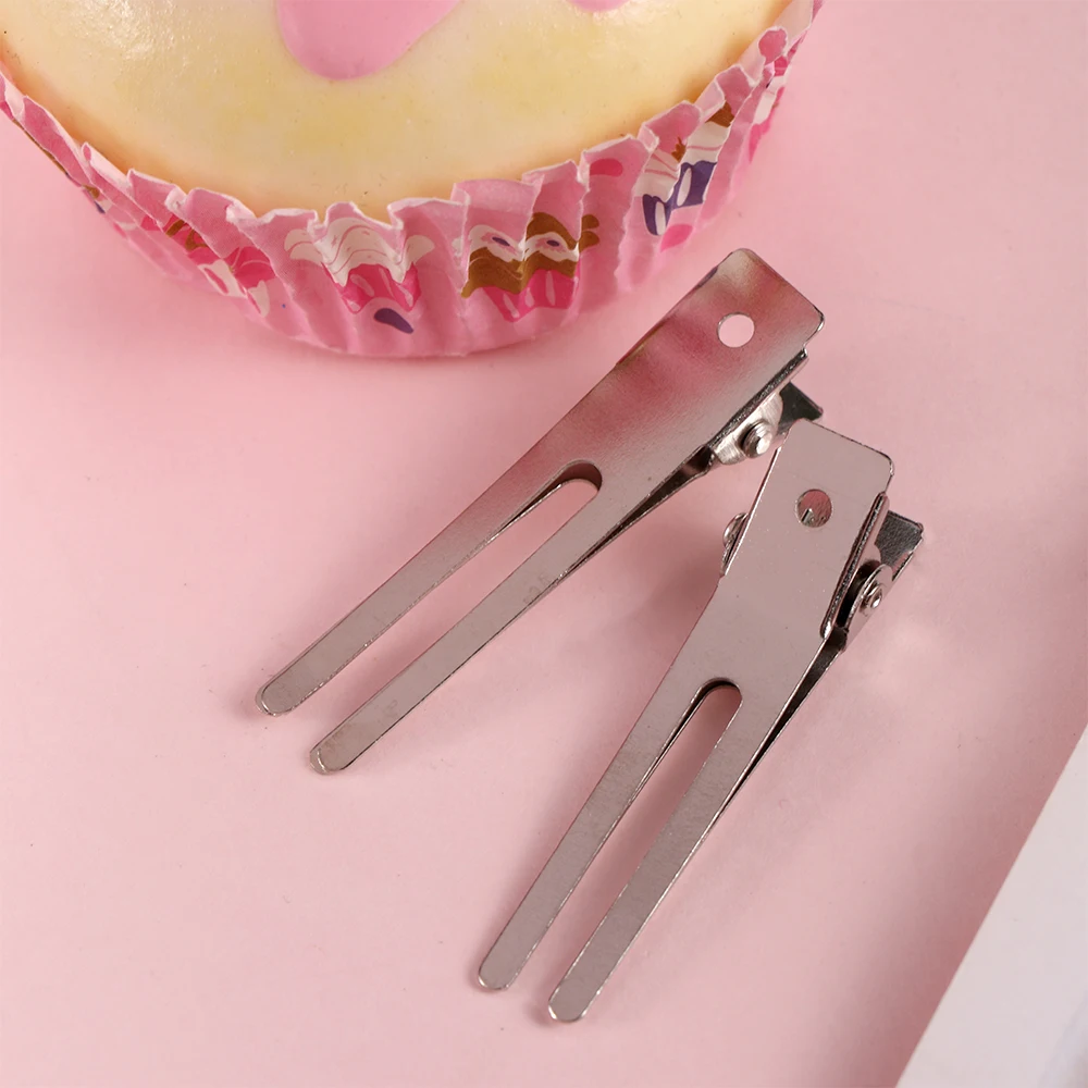 New 20Pcs Prong HairClip Hairdressing Double Hole Pin Barrette Curl Setting Section Hairpin Headwear Hair StylingToolAccessories