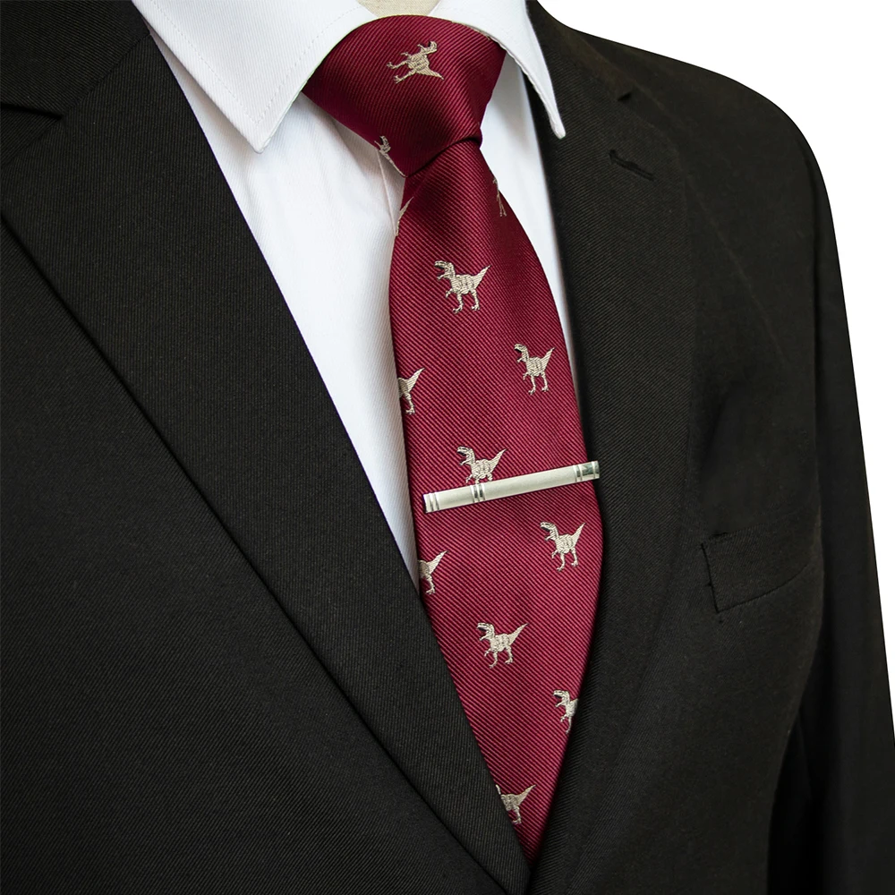 JEMYGINS Krawatte mit Tiermotiv für Herren, Seide, gewebte Krawatte, 8 cm, Cartoon-Dinosaurier, Fuchs, Jacquard, modisch, für Party, Hochzeit, Gravata, Geschenk – Detail 13