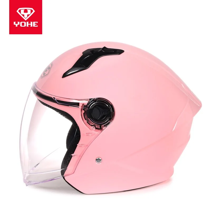 2023 New Fashion YOHE Half Face Motorcycle Helmets Electric Bicycle Motorbike Helmet Made of ABS PC Visor with Transparent Lens