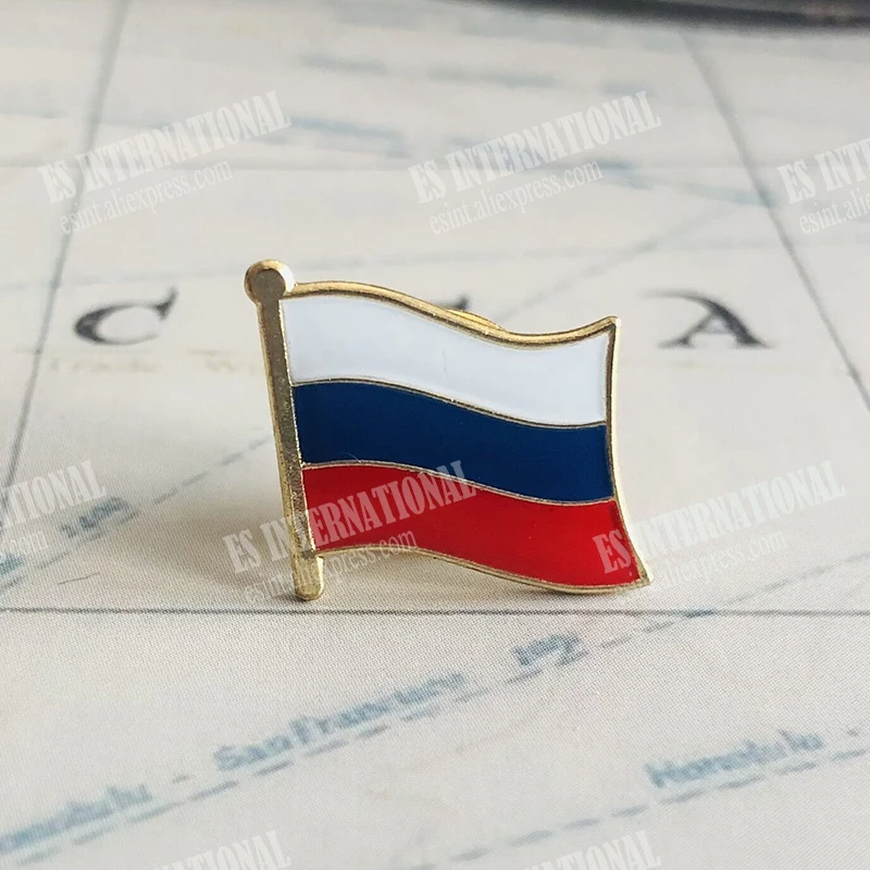 RUSSIA National Flag Embroidery Patches Badge Shield And Square Shape Pin One Set On The Cloth Armband Backpack Decoration