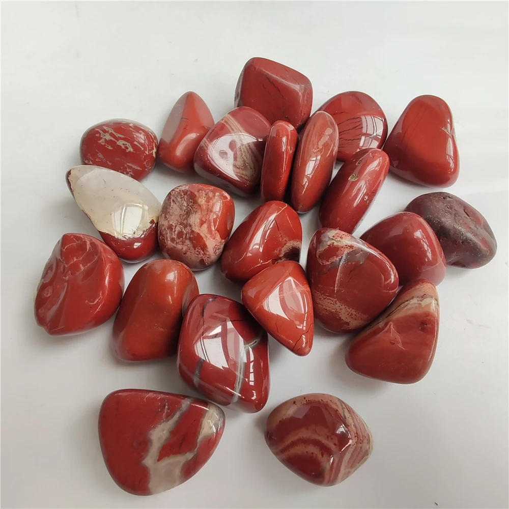 20mm-40mm Natural Red Jasper Tumble Stones Polished Stone Healing Crystal Gemstones Fish Tank Aquarium Decor Home Ornament Stone
