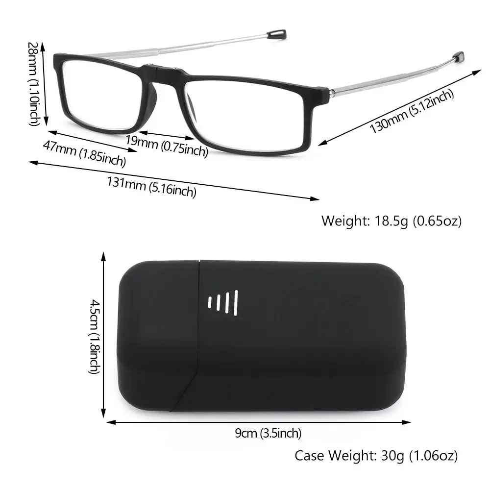 Portable Folding Reading Glasses Men Women with Case Anti-Blue Light Presbyopia Eyeglasses Magnifying Prescription Eyewear очки