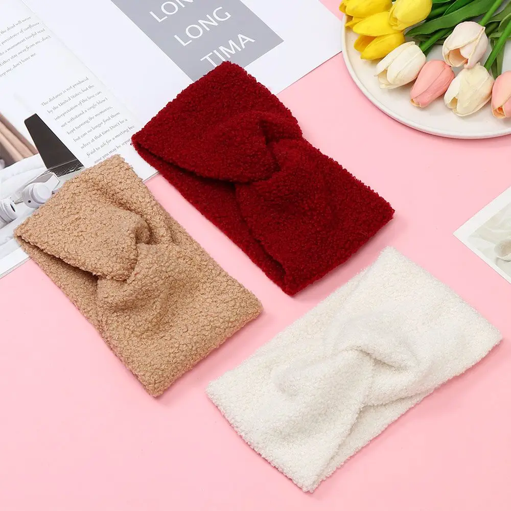 

Fashion Autumn Winter Hair Accessories Warmer Turbans Ladies Cashmere Turban Cross Hairband Twisted Knot Headband