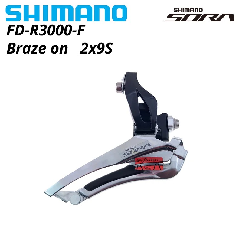 SHIMANO SORA R3000 2x9 Speed Front Derailleur Road Bike Band Mount FD-R3000-F 2x9s Braze On Clamp Band Mount for Road Bicycle