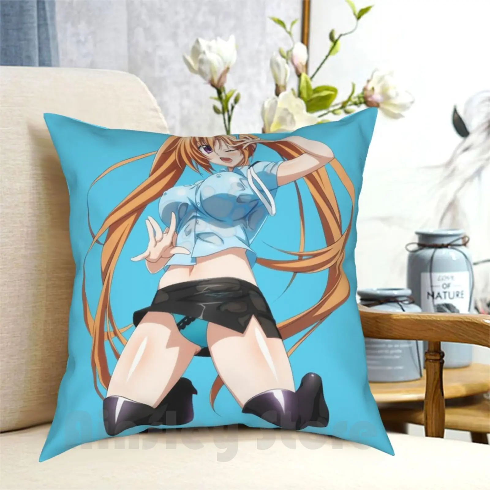 Irina Shidou-Dxd Pillow Case Printed Home Soft DIY Pillow cover Highschool Dxd Irina Shidou Shido Imouto Boobs Kawai Cute