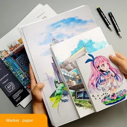 Proffessional 50 Sheet A5 Marker paper Sketch Painting Marker Paper For Drawing Marker Pen Book Artist Supplies