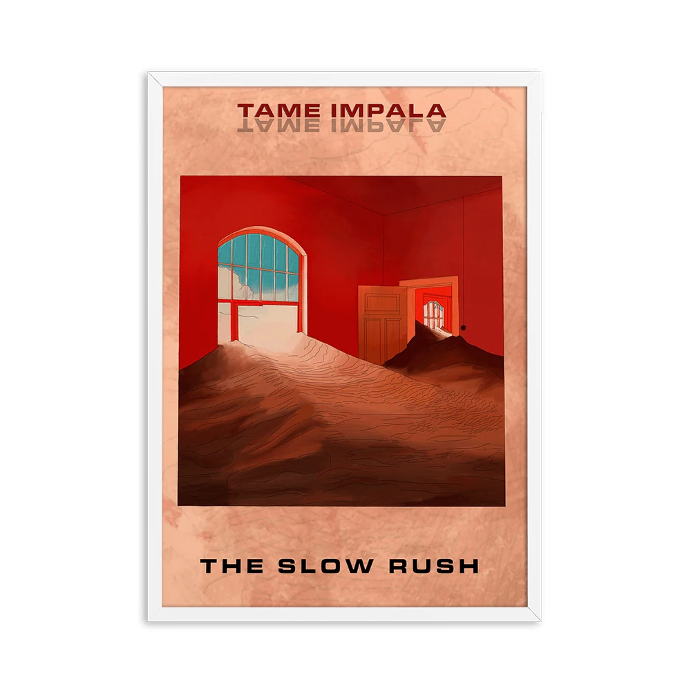 Canvas Painting Tame Impala At The Slow Rush Poster Vintage Colorful Retro Wall Pictures for Living Room Home Decor No Frame