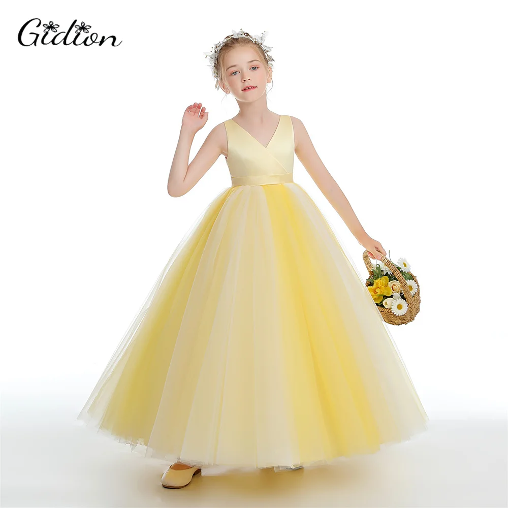 A-Line Princess Flower Girl Dress For Children Birthday Party Wedding Ceremony Graduation Pageant Ball Junior Bridesmaid Dress