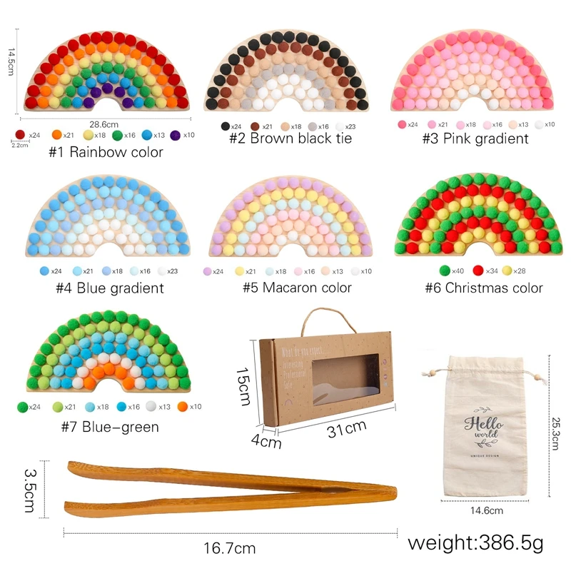 Perles à Clip en bois, planche arc-en-ciel, jouets pour bébé, tri des couleurs, perle sensorielle pour enfants, Puzzle Montessori, jouets éducatifs, cadeaux de noël