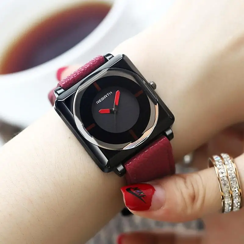 

Top Brand Square Women Bracelet Watches Contracted Leather Crystal Wristwatches Women Dress Ladies Quartz Clock Dropshiping