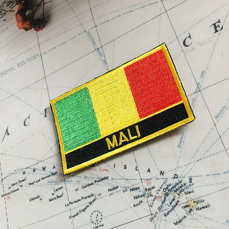 MALI  National Flag Embroidery Patches Badge Shield And Square Shape Pin One Set On The Cloth Armband   Backpack  Decoration