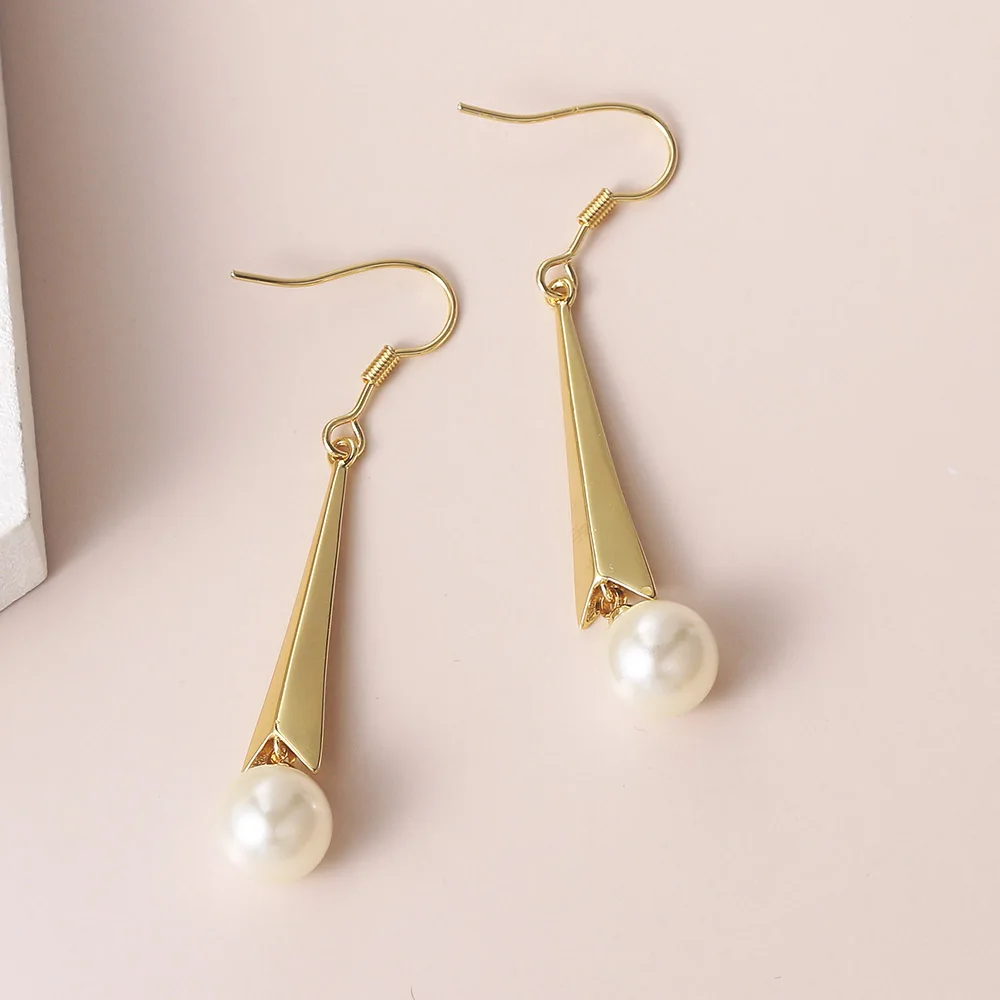 ZHOUYANG Imitation Pearls Earrings For Women Aesthetic Cute Rose Gold Color Piercing Earing Wedding Bride Wholesale Jewelry E188