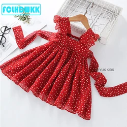 2-6Y Girls Red Bow Dress Princess Tutu Summer Dress for Girls Children Birthday Party Vestidos Kids Autumn Spring Dresses