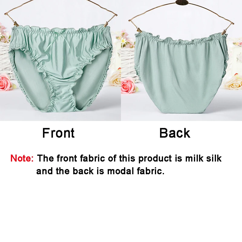 Women\'s Panties Large Sizes High Waist Modal Ruffle Milk Silk Sexy Underwear Plus Size Women Underpanties Fits 75-140 Kg