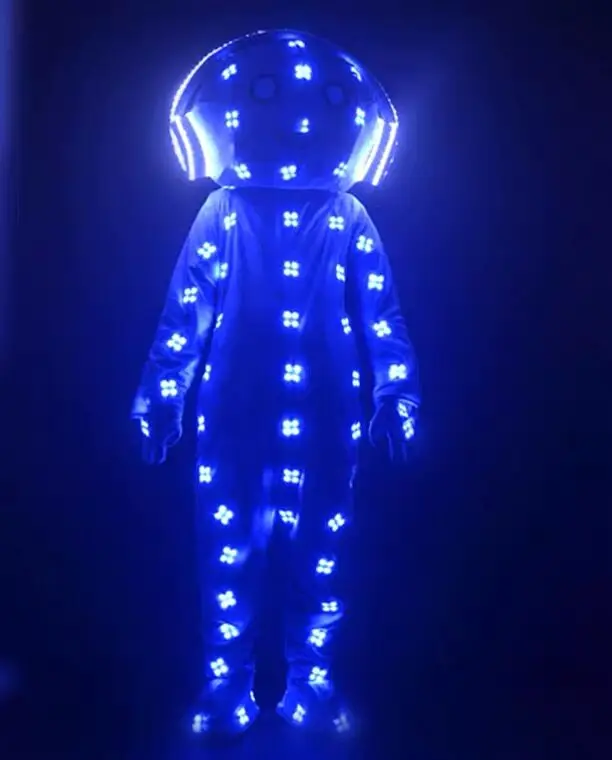 Led Doll Costume Big Head Stage Clothing DJ luminous Light Dress Performance Dance Jumpsuit Nightclub