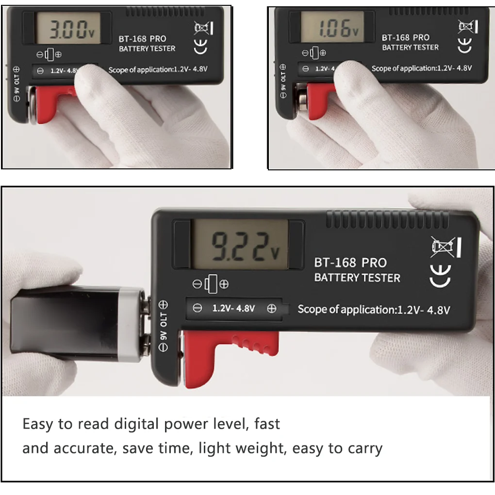 BT-168 PRO 168D AA/AAA/C/D/9 V/1.5 V batterijen Knoopcel Universele Batterij Tester Batterij Capaciteit Testing Tool