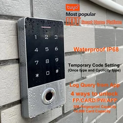 Touch Keypad Metal Anti Vandal Waterproof IP68 Proximity 125khz RFID Card Outdoor Fingerprint Door Lock Access Control System