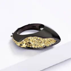 Creative geometric gold black gold ring fashion simple retro ring jewelry gift cocktail party suitable for ladies