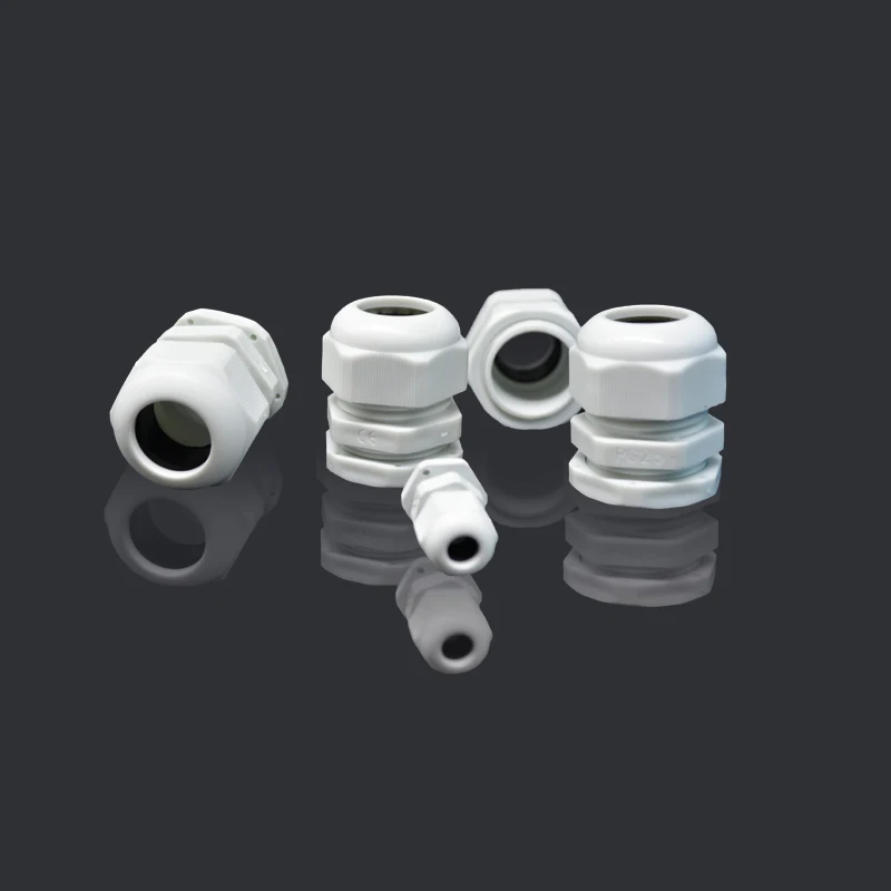 10pcs/lot IP68 M12x1.5 for 3-6.5mm M16x1.5 M20x1.5 M22 Wire Cable CE White/Black Waterproof Nylon Plastic Cable Gland Connector image 4