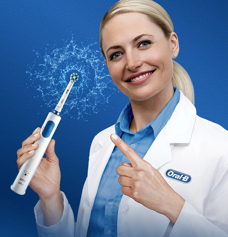 ของแท้ Oral-B 3D Sonic Electric แปรงสีฟัน CrossAction ทำความสะอาดสมาร์ทอิเล็กทรอนิกส์ชาร์จไฟ IPX7กันน้ำแปรงฟัน