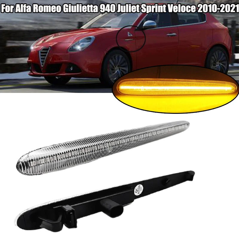 Car LED Dynamic Side Marker Turn Signal Blinker Lights For Alfa Romeo Giulietta 940 Juliet Sprint Veloce 2010-2021