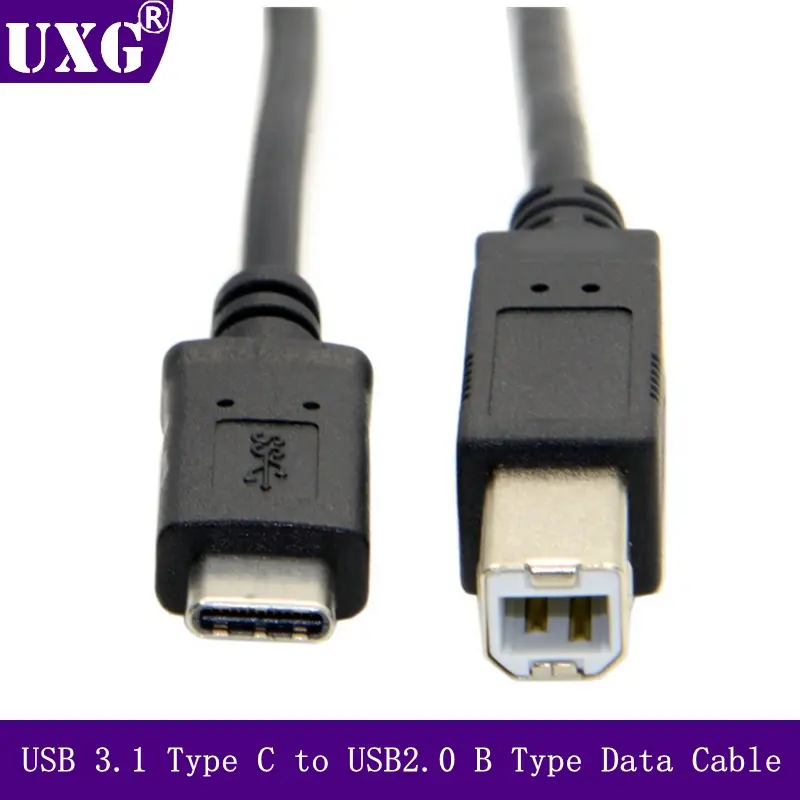 USB Data Cable USB 3.1 Type C Male OTG Connector to USB 2.0 B Type Data ...