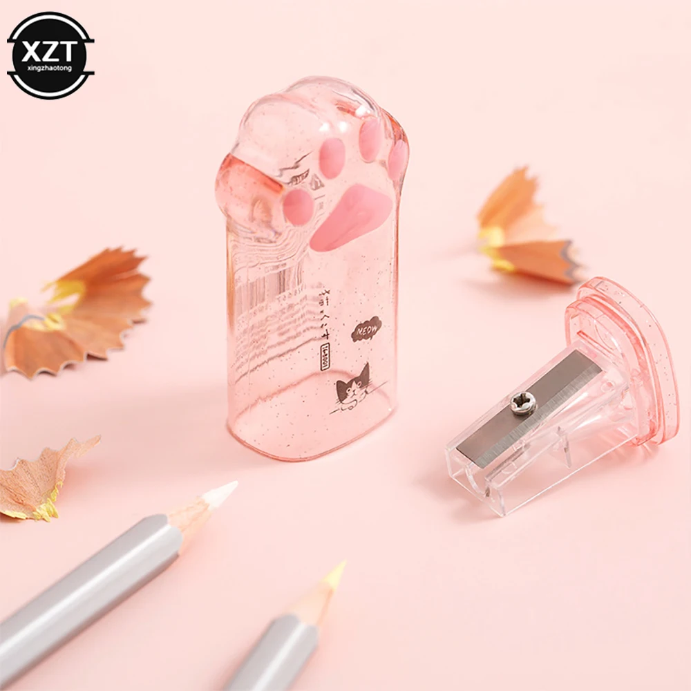 Cartoon Pencil Sharpener Cute Cat Paw Pencil Sharpener School Supplies Stationery Items Student Prize for Kids Gift