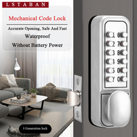 LSTABAN Zinc Alloy Mechanical Keyless Combination New Type Lock Waterproof Digital Door Lock Home Office Security Non-power Lock