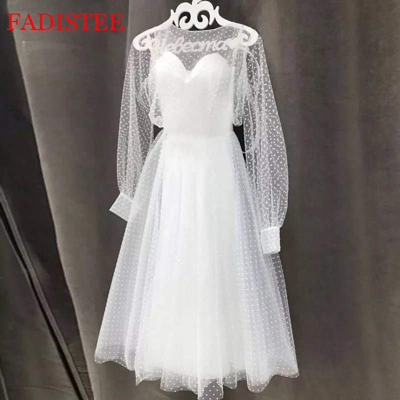 Lace Point Long Sleeves Communion Dresses Evening Dress Prom Party Robe De Soiree Longue Formal Dress Simple Robe De Soiree Lace