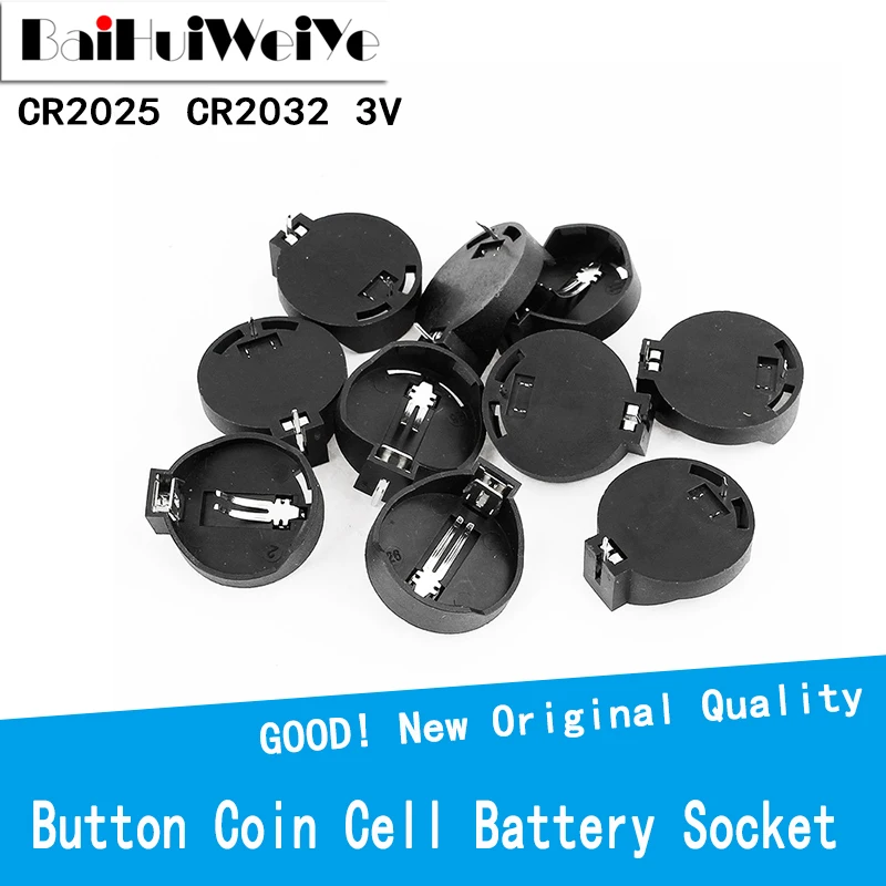 10PCS/LOT CR2025 CR2032 3V Currency Button Coin Cell Battery Socket Holder Case Wholesale Black New Original Good Quality