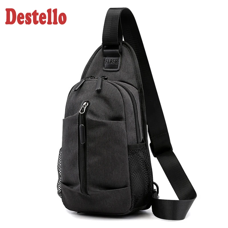 

High Quality Casual Men Chest Bag Fashion Multifunction Nylon Crossbody Bag Large Capacity Men Travel Men Handbag Messenger Bag