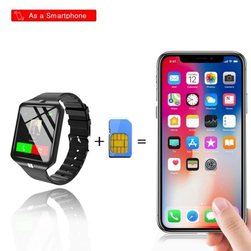 Smart Watch With TF Card Slot Camera SIM SmartWatch Bluetooth Information Watches Men Women Push Music Play For Android