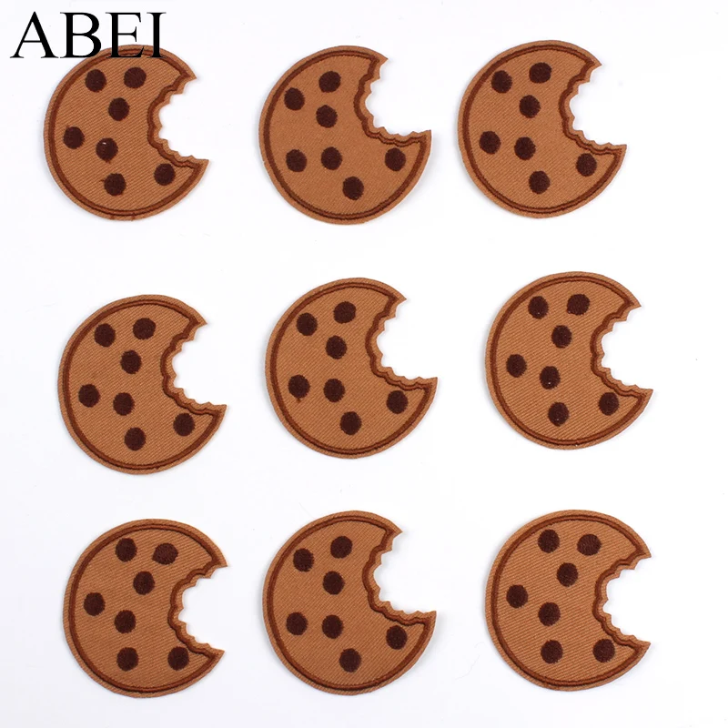 10pcs/lot Iron-on Biscuit Patches Cartoon cake stickers DIY pacthwork Handmade sewing crafts Jean Coat Sweater Dress Decoration