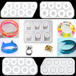 DM086 5 Styles DIY Ring Resin Mold Silicone Aesthetic Arc Flat Cat Ear Epoxy UV Resina Silicon Jewelry Molds For Women Gift
