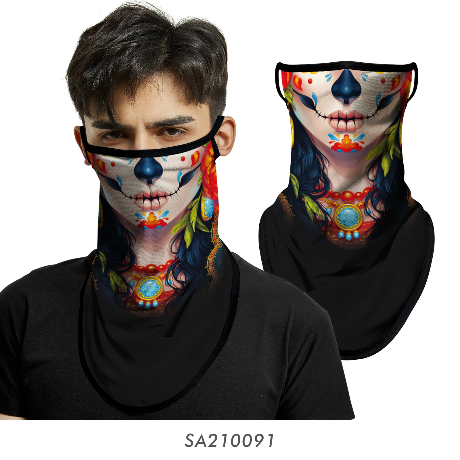 

BJMOTO Multifunctional Cycling Bike Skull Skeleton Headwear Hat Neck Ghost Scarf Outdoor Motorcycle Bicycle Half Face Mask Cap