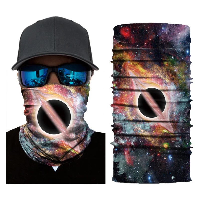 3D Galaxy Print Seamle Balaclava Scarf Neck Warmer Neck Gaiter Half Face Cover Head Bandanas Shield Headband Headwear Men Women