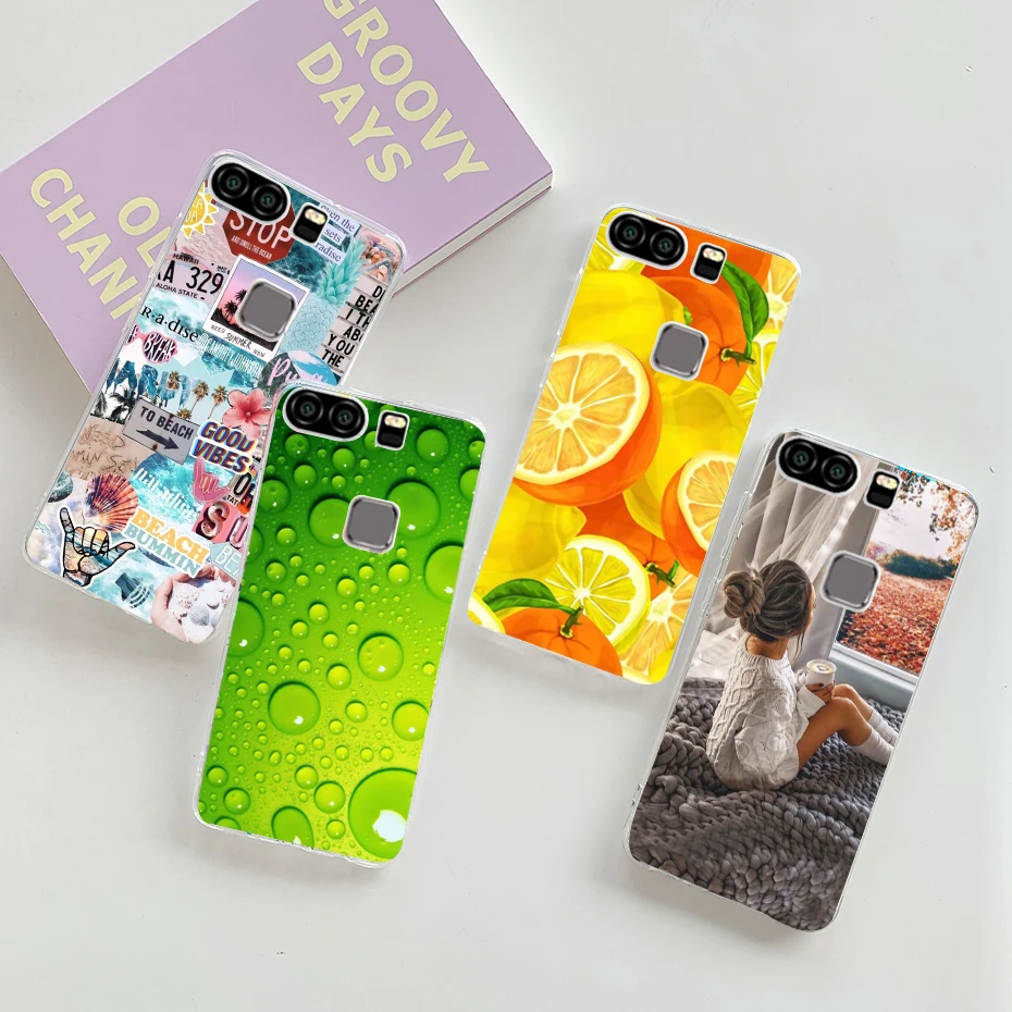 For Huawei P9 Cover Phone Case Clear Printing Transparent Coque For Huawei P9 Plus Case Soft TPU Silicon Back Case For Huawei P9