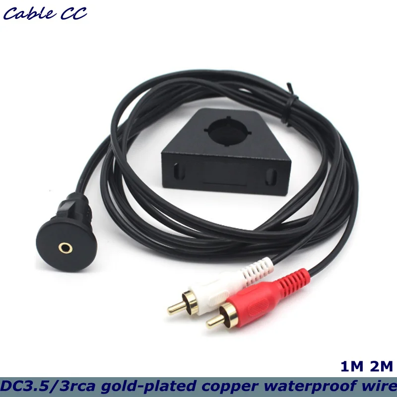 

New 200Cm Dc 3.5mm Bus to 2rca Public Instrument Panel Watertight Installation Audio Cable, Suitable for Ships, Car'S, Trucks