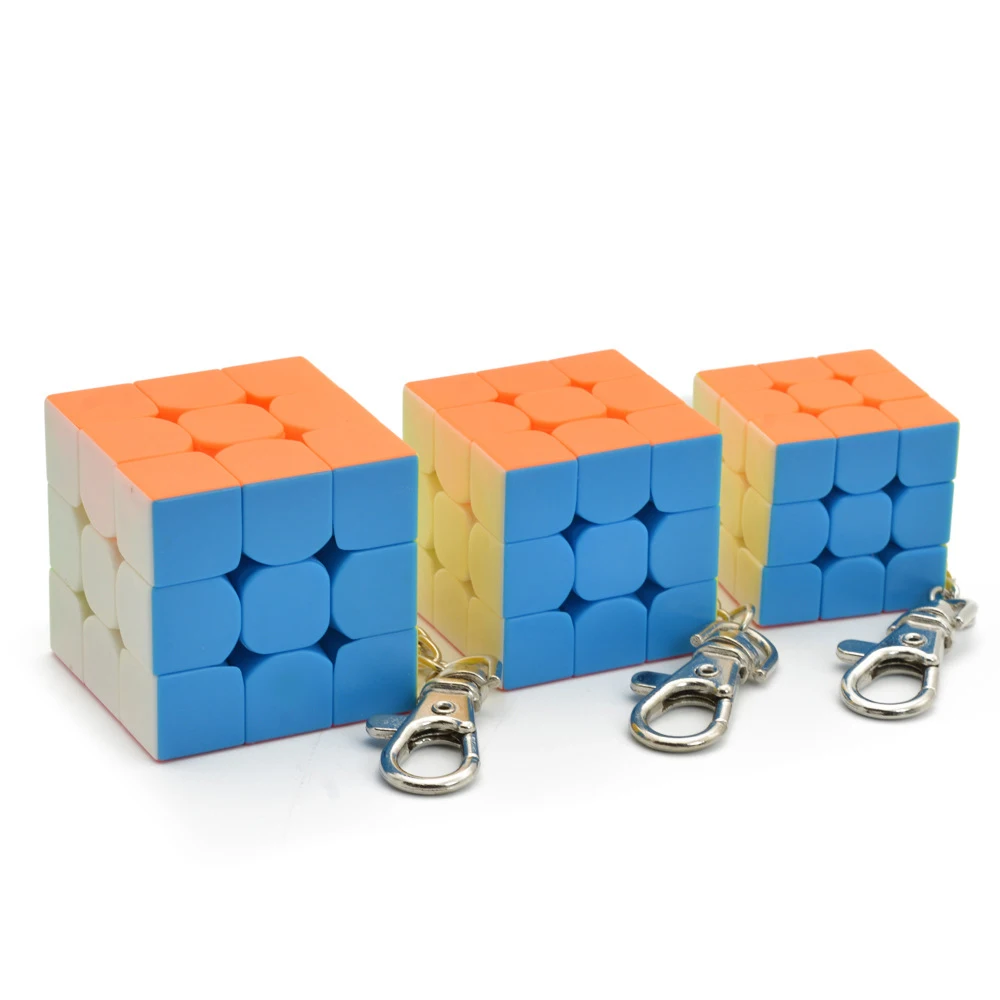 Mini Frosted Magic Cube Keychain MoYu  Mofangjiaoshi 3.5cm Magic Cube KeyChain 3x3x3 Professional Educational toys Puzzle