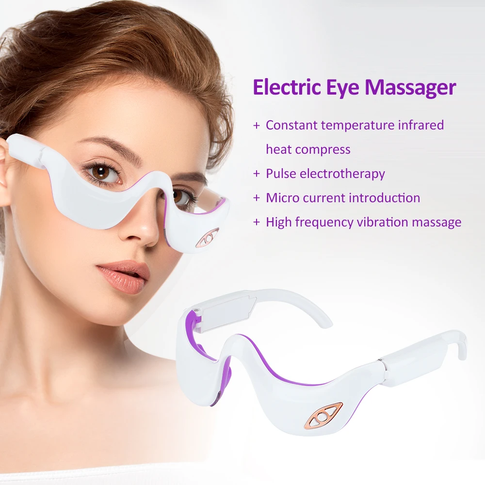 Masseur électrique pour les yeux, dispositif de beauté, température constante, à infrarouge, à chaud, à impulsion, électrothérapie, Micro courant