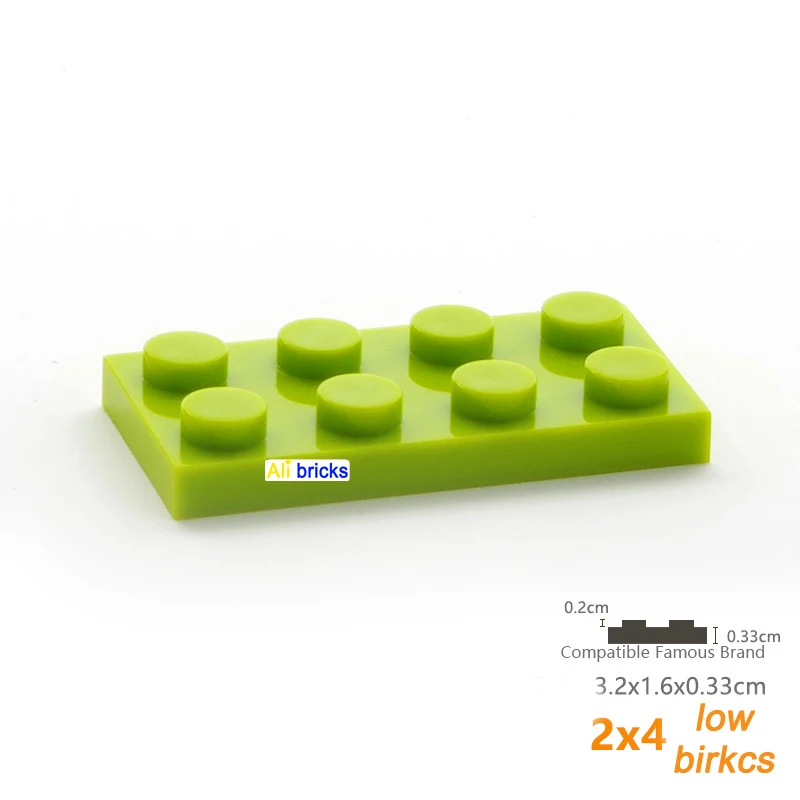 80pcs DIY Building Blocks Thin Figure Bricks 2x4 Dots Educational Creative Size Compatible With 3020 Plastic Toys for Children