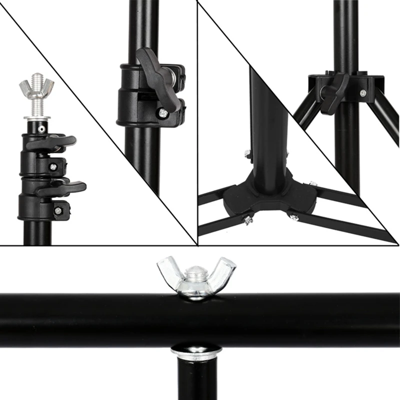 SH T-vormige achtergrondstandaardkit met achtergronddoek Video Chroma Key Green Screen Frame Stand voor fotografie Fotostudio Props