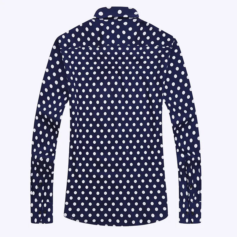 GREVOL New Arrival Men\'s Fashion Casual Long Sleeve Shirts Unique Design Polka Dot Shirts Modern Fashion Of Pop Element