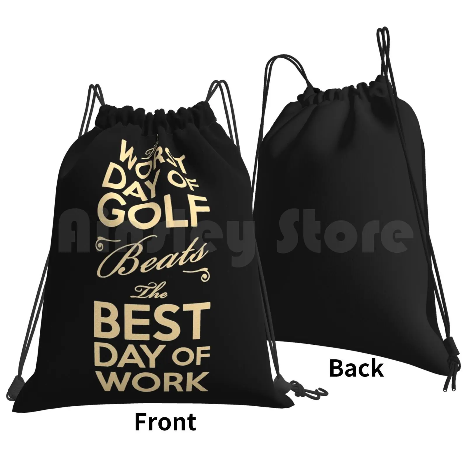 Golf Quote-Worst Day Of Golf Backpack Drawstring Bag Riding Climbing Gym Bag Golf Quote Pga Lpga Masters Rory Mcilroy Green